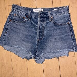 Denim Forum Distressed Blue Jean Shorts